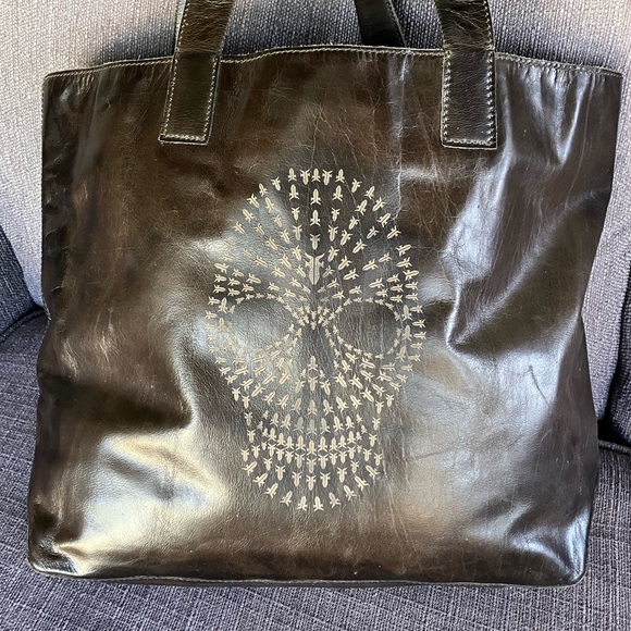 RARE Frye skull tote bag - vintage brown - Picture 2 of 11